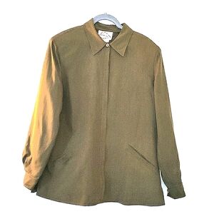 Silk Natural Element Vintage women khaki classic Size 10 work & casual khaki